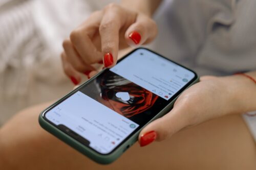 hands smartphone technology faceless