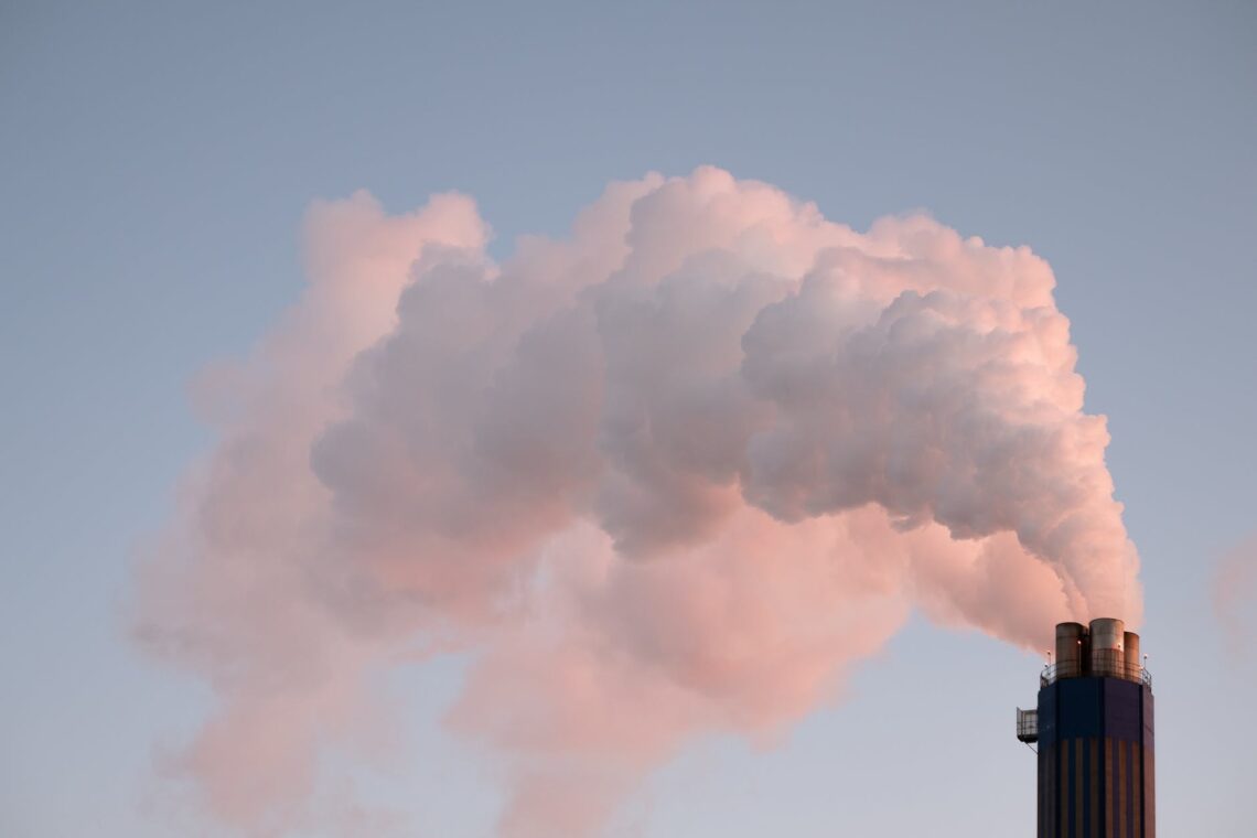smoking pipes of factory polluting environment