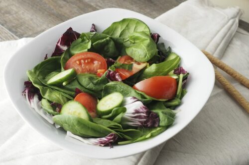 Healthy vegetable salad in plate